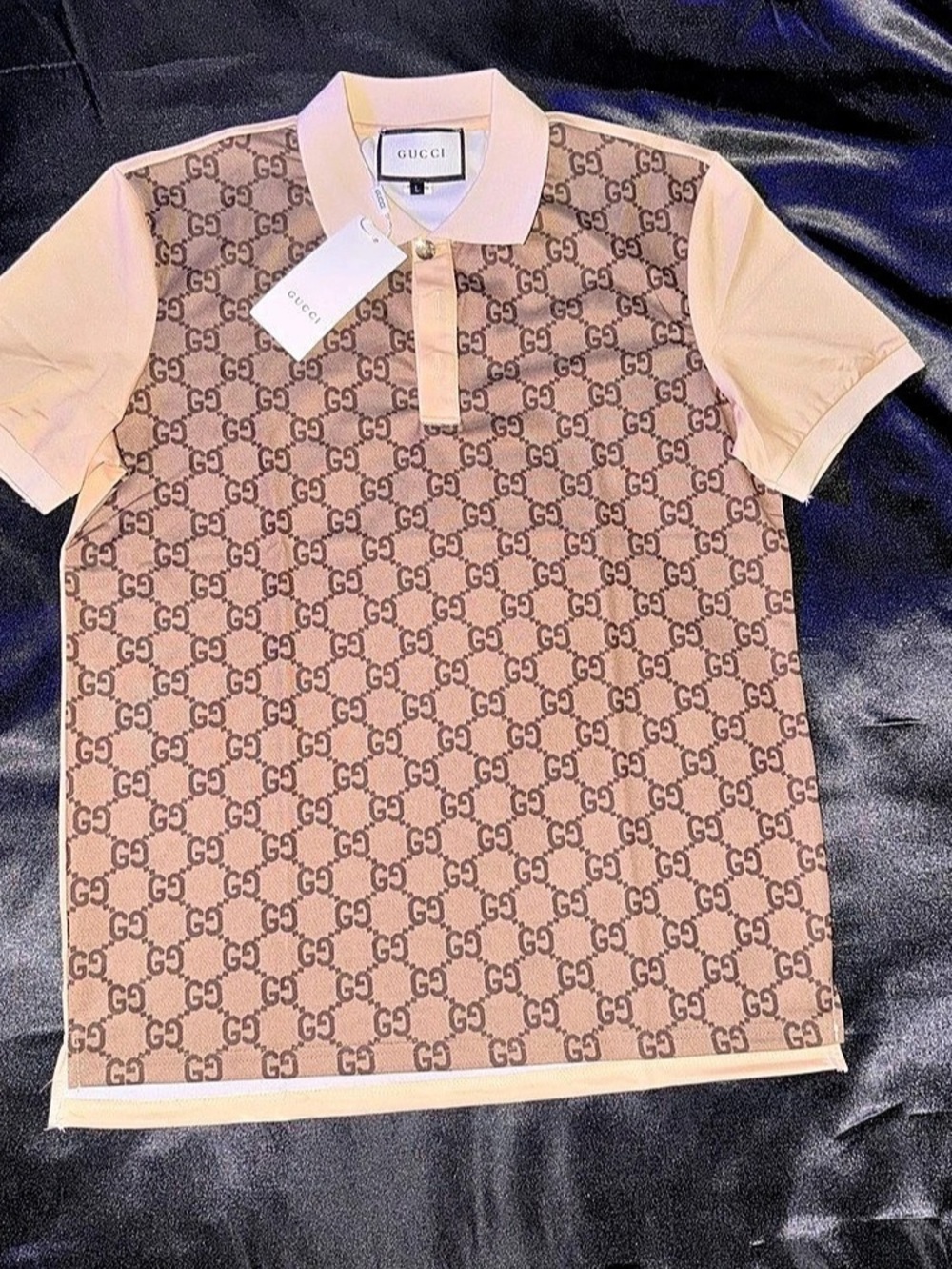 Gucci GG Canvas Polo NWT in Brown & Pink